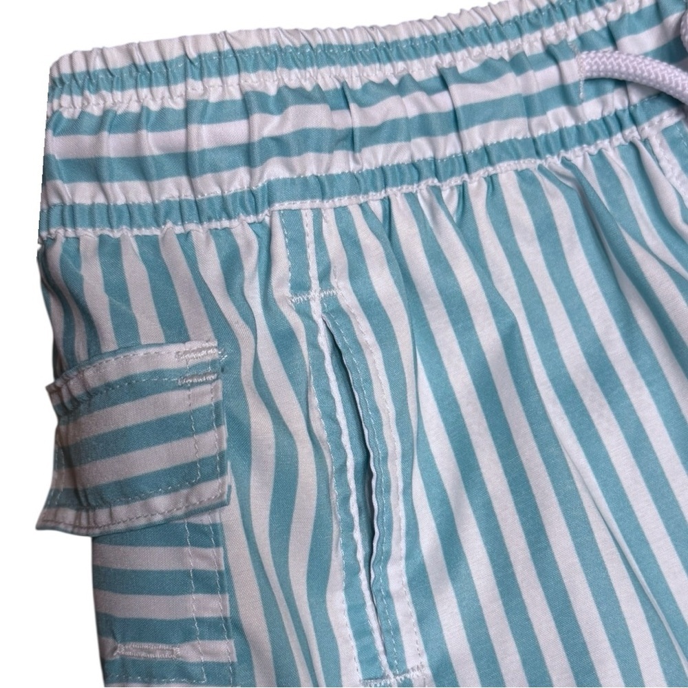 Dondolo Boys 18M Blue White Striped Swim Shorts Trunks Adjustable Pocket - Picture 3 of 6